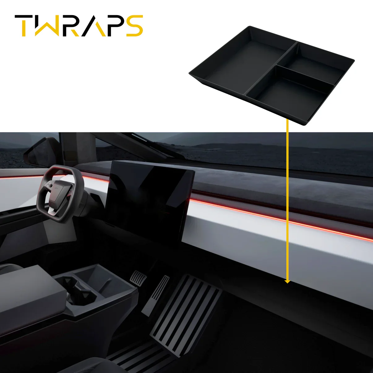 Tesla Cybertruck Glove Box Organizer for Tray Storage Insert - Image 5